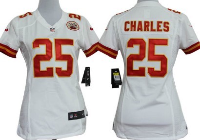 Nike Womens Team Jersey Kansas City Chiefs 25 Jamaal Charles White Game